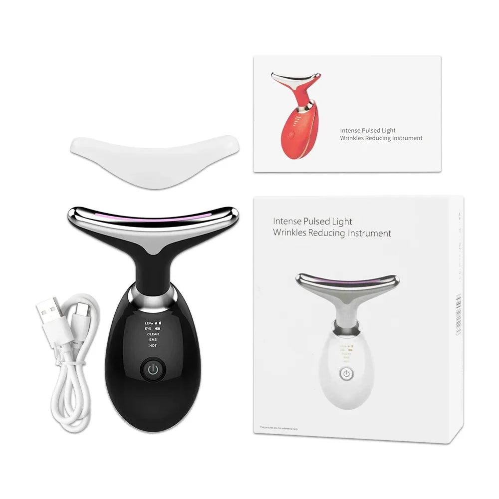 Neck Face Massager Skin Care Facial Massage Device with 3 Color Modes for Skin Rejuvenation Face Sculpting Tool for Double Chin