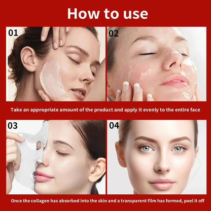 Real Collagen Fit, Collagen Wrapping Mask, Collagen 670,000Ppm, Peel off Facial Mask for Elasticity, Hydrating, Glow, Glass Skin