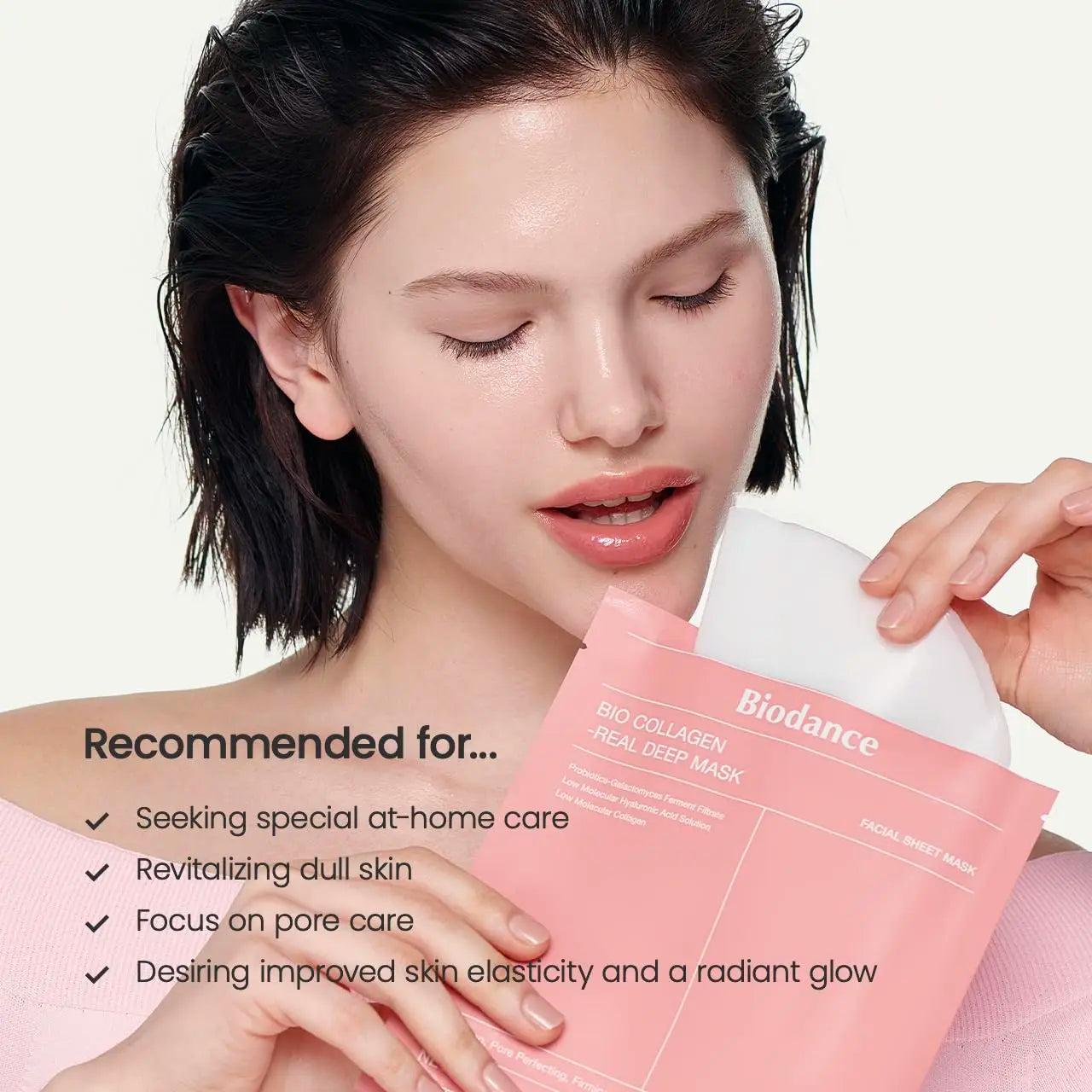 BIODANCE Bio-Collagen Deep Mask, Refreshing Seaweed, Moisturizing Night Hydrogel Mask, Minimizes Pores, Improves Elasticity