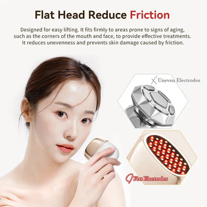 Multi-Polar RF Beauty Device EMS Facial Lifting Skin Tightening Anti-Aging Wrinkle 3 Color Light Skincare Massage 24K Gold