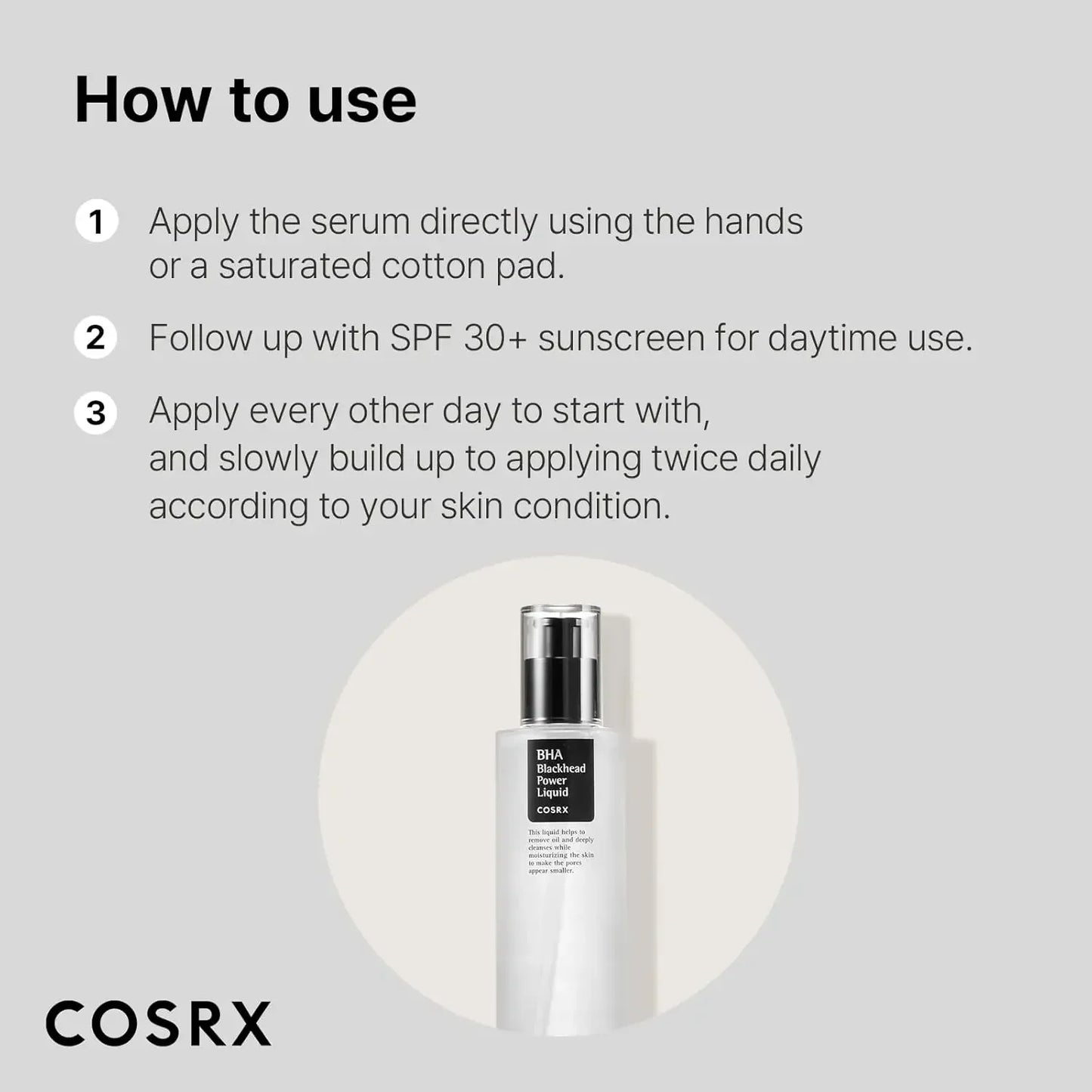 Cosrx BHA Blackhead Power Removal Snail Essence BHA Salicylic Acid Cleaning Pores Moisturizing 100ML Dark Spot Remover for Face