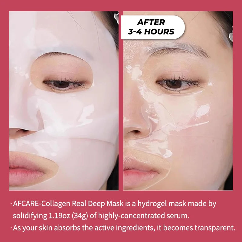 Korean Bio Collagen Anti-Aging Face Mask Hyaluronic Acid Deep Hydrating Moisturizing Whitening Lightening Facial Skin Care
