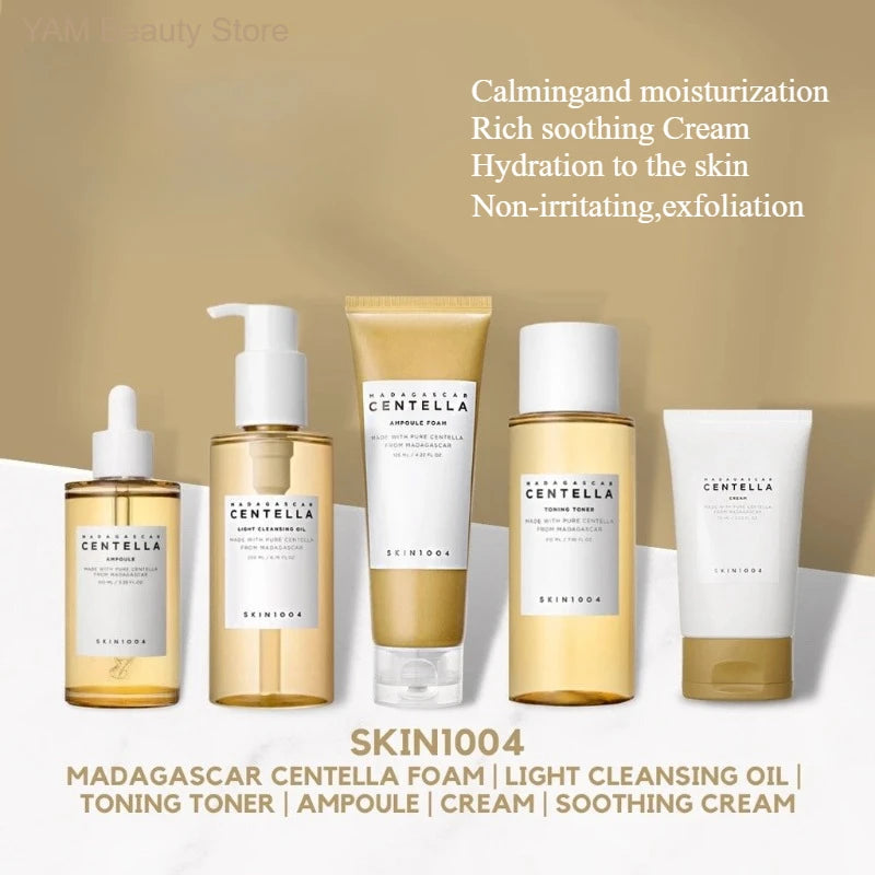 Korean Centella Series Set Face Foam, Acne Toning Toner,Ampoule,Soothing Cream,Stick Mask,Cleansing Oil Basic Skin Care Full Set