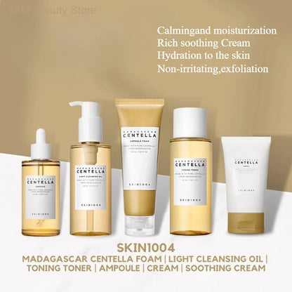 Korean Centella Series Set Face Foam, Acne Toning Toner,Ampoule,Soothing Cream,Stick Mask,Cleansing Oil Basic Skin Care Full Set