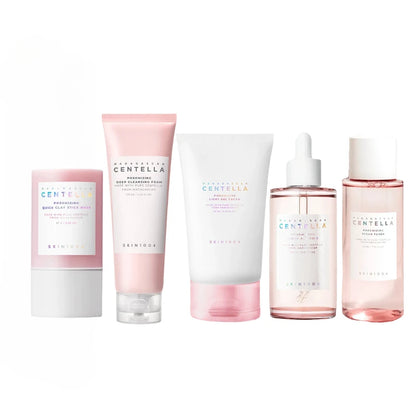 Korean Centella Series Set Face Foam, Acne Toning Toner,Ampoule,Soothing Cream,Stick Mask,Cleansing Oil Basic Skin Care Full Set