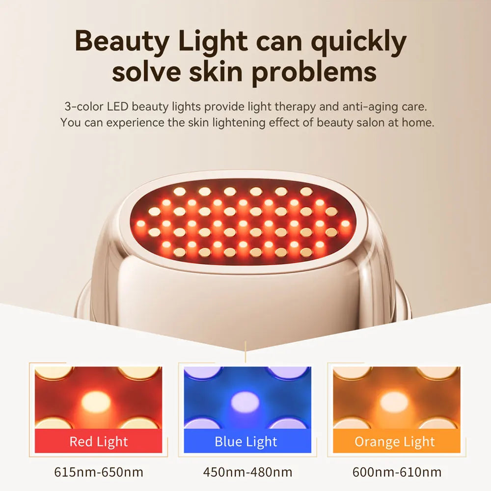 Multi-Polar RF Beauty Device EMS Facial Lifting Skin Tightening Anti-Aging Wrinkle 3 Color Light Skincare Massage 24K Gold