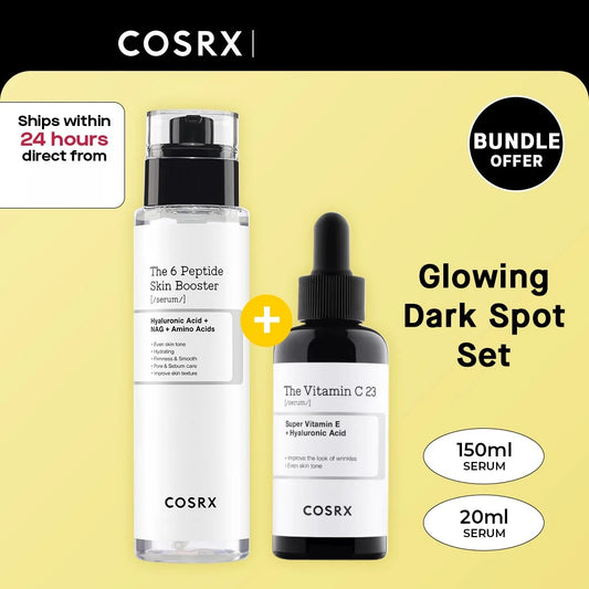 Brand New Cosrx Glowing Dark Spot Set the 6 Peptide Skin Booster Serum 150Ml + Vitamin C 23 Serum