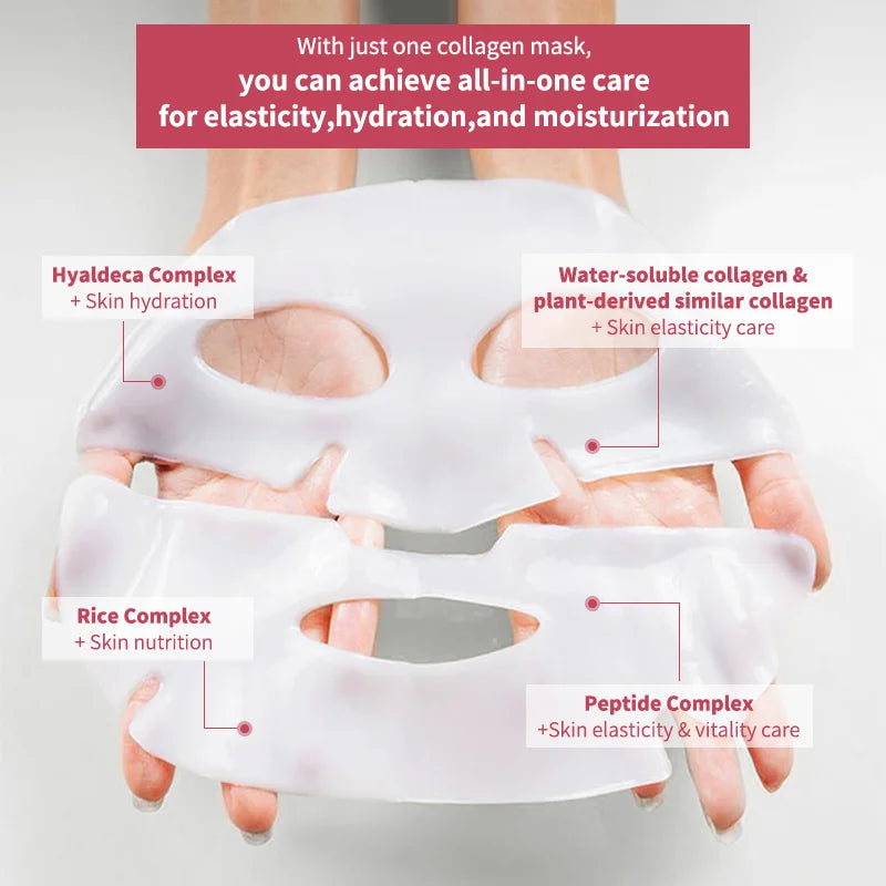 Korean Bio Collagen Anti-Aging Face Mask Hyaluronic Acid Deep Hydrating Moisturizing Whitening Lightening Facial Skin Care