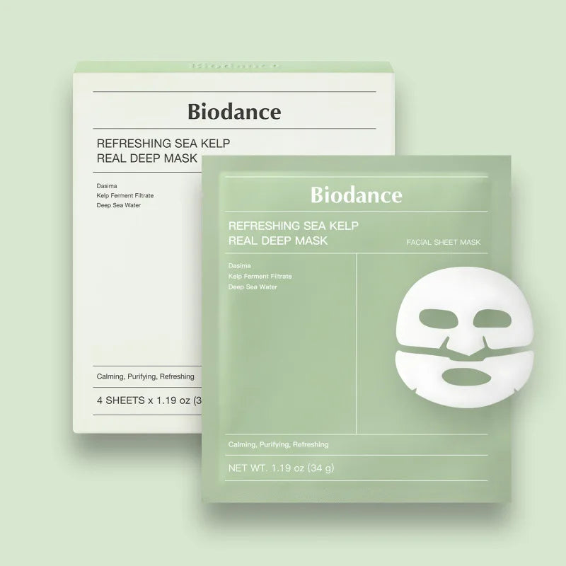 BIODANCE Bio-Collagen Deep Mask, Refreshing Seaweed, Moisturizing Night Hydrogel Mask, Minimizes Pores, Improves Elasticity