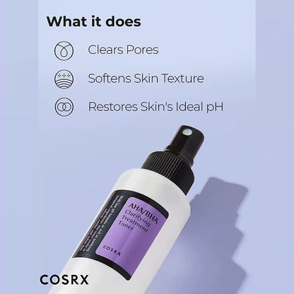 AHA/BHA Clarifying Treatment Toner 150Ml Exfoliating Facial Serum Moisturizing Smooth Korean Cosmetics